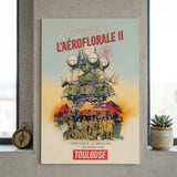 Affiche impression bois "Aéroflorale couleur"