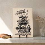 Affiche impression bois "Aéroflorale noir et blanc"