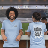 T-shirt Mecanik Paradize unisexe adulte - Bleu et blanc