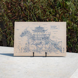 Affiche croquis impression bois "Croquis Long Ma"